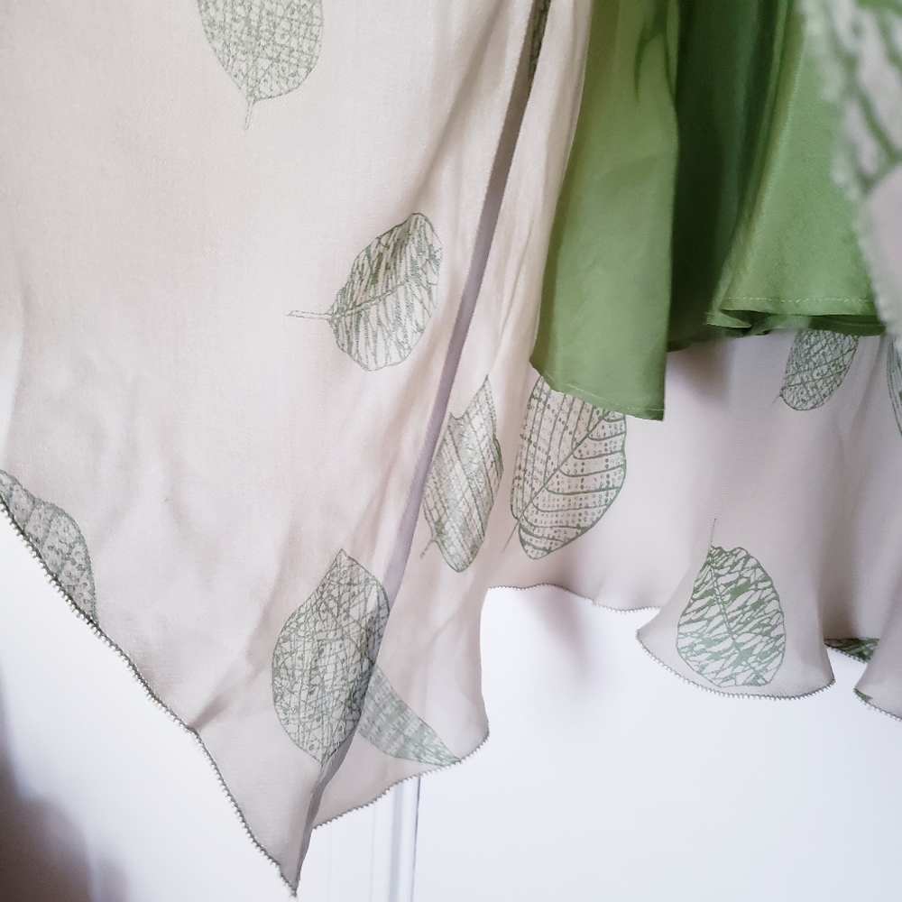 Max Studio Sage Green Silk Skirt View 6